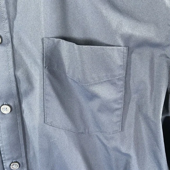 UNTUCKit Shirt men's Medium Button Up Performance Stretch Blue Casual Pocket - Picture 6 of 12